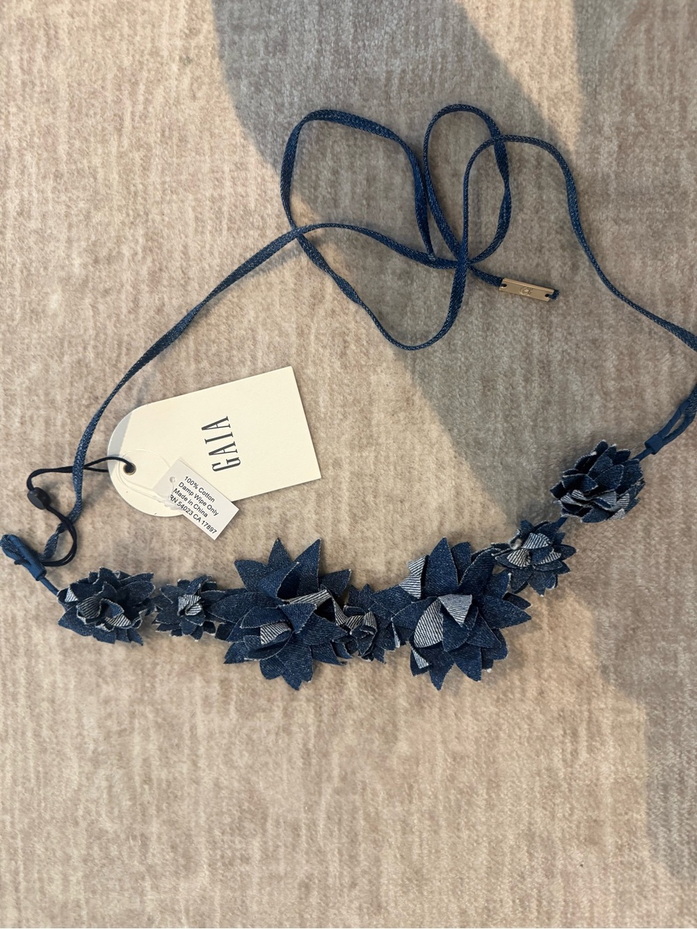 cult gaia x gap Denim Floral Tie Flower Crown
